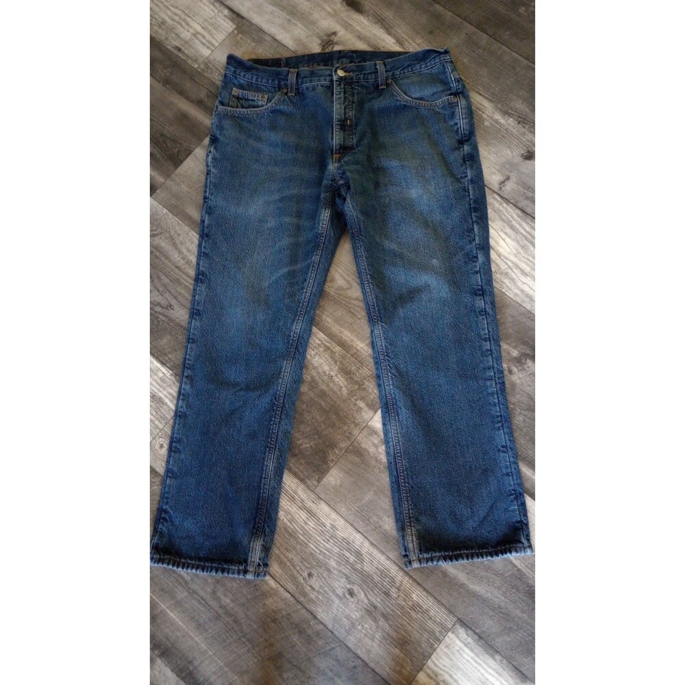 Members Mark Mens W38/L30 Fleece Lined Blue Jeans